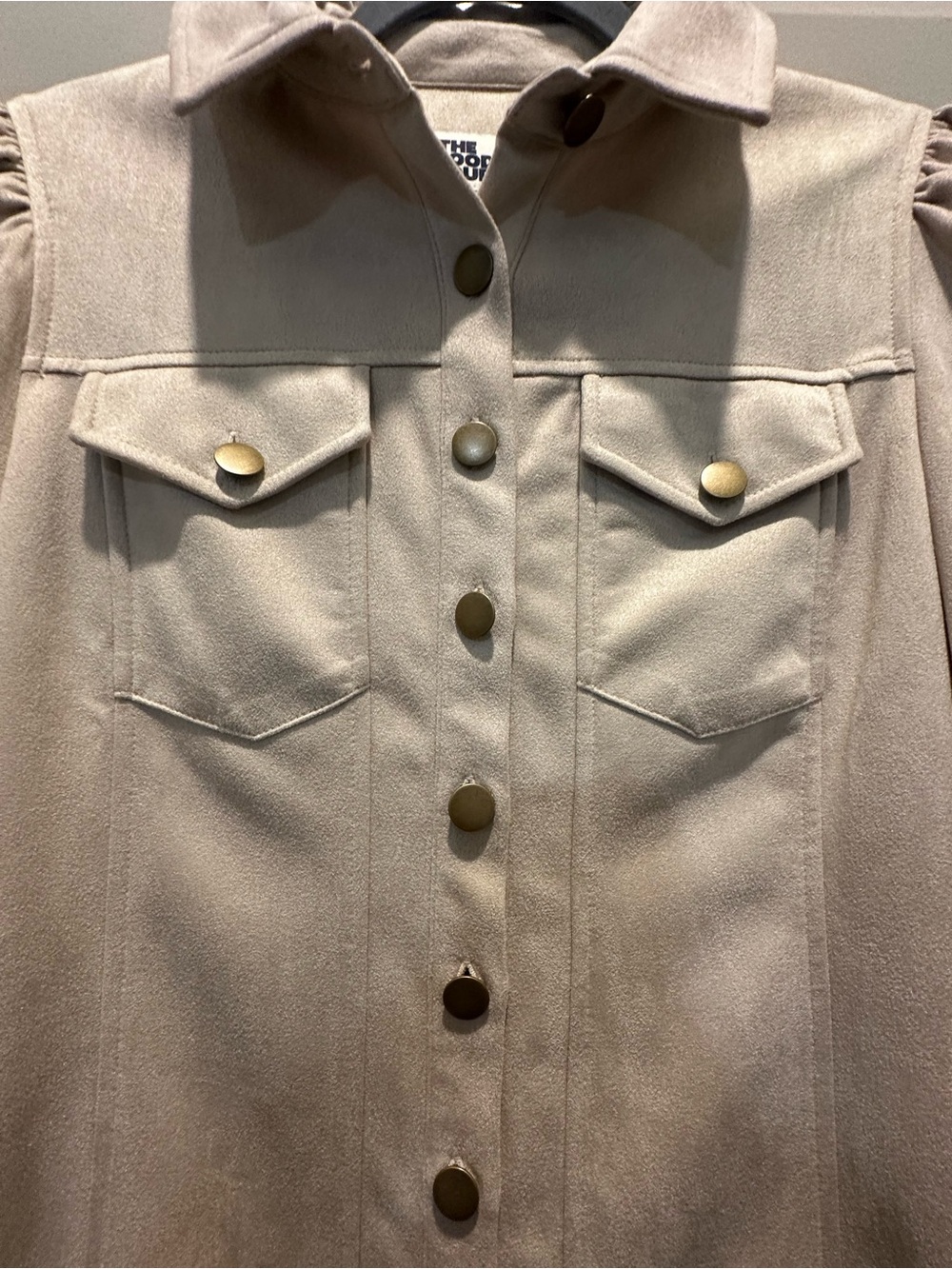 Stylish Cream Button-Front Shirt Dress - Picture 3 of 7